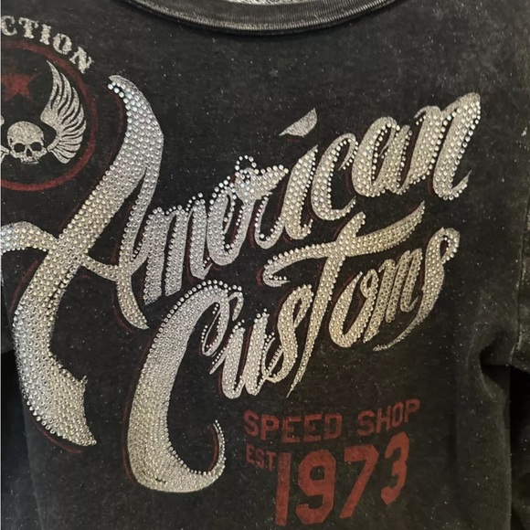 Affliction Sweatshirt Long Sleeve American Custom Bling Size Large - Picture 2 of 4